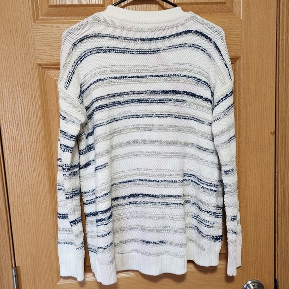 Calvin Klein Oversized Mixed Knit Striped Crewneck Sweater - Picture 6 of 8